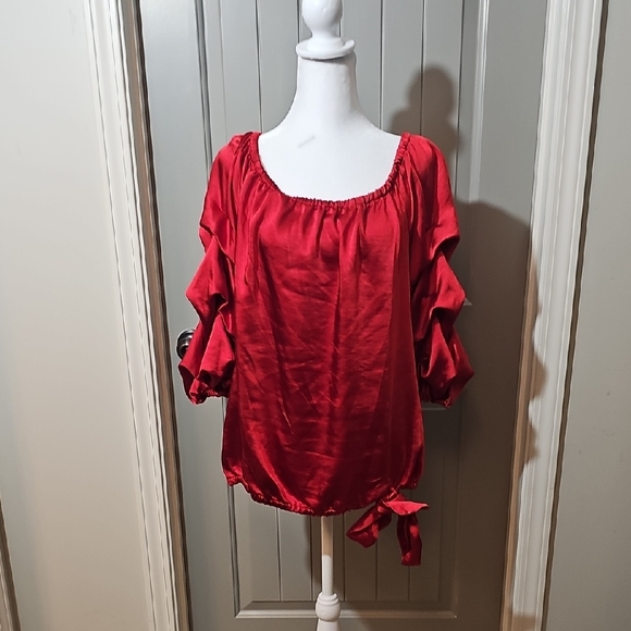 Vince Camuto Scarlet Satin Blouse - Picture 1 of 7